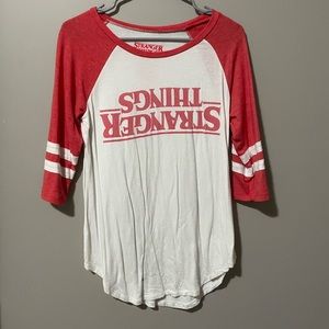 stranger things , size medium , red and white